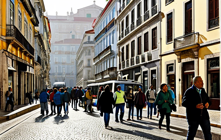 대기오염물질 종류 및 특성 정리 - Busy Lisbon Street**
"A bustling Lisbon street scene during rush hour, showing traffic and pedestri...