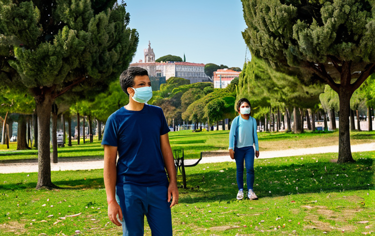 대기오염물질 종류 및 특성 정리 - Busy Lisbon Street**

"A bustling Lisbon street scene during rush hour, showing traffic and pedestri...